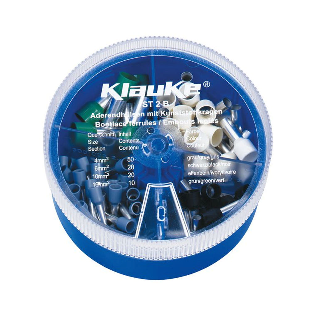 ST2B - Doos met geïsoleerde hulzen 4 - 16mm², DIN 46228, Duitse kleurencode
