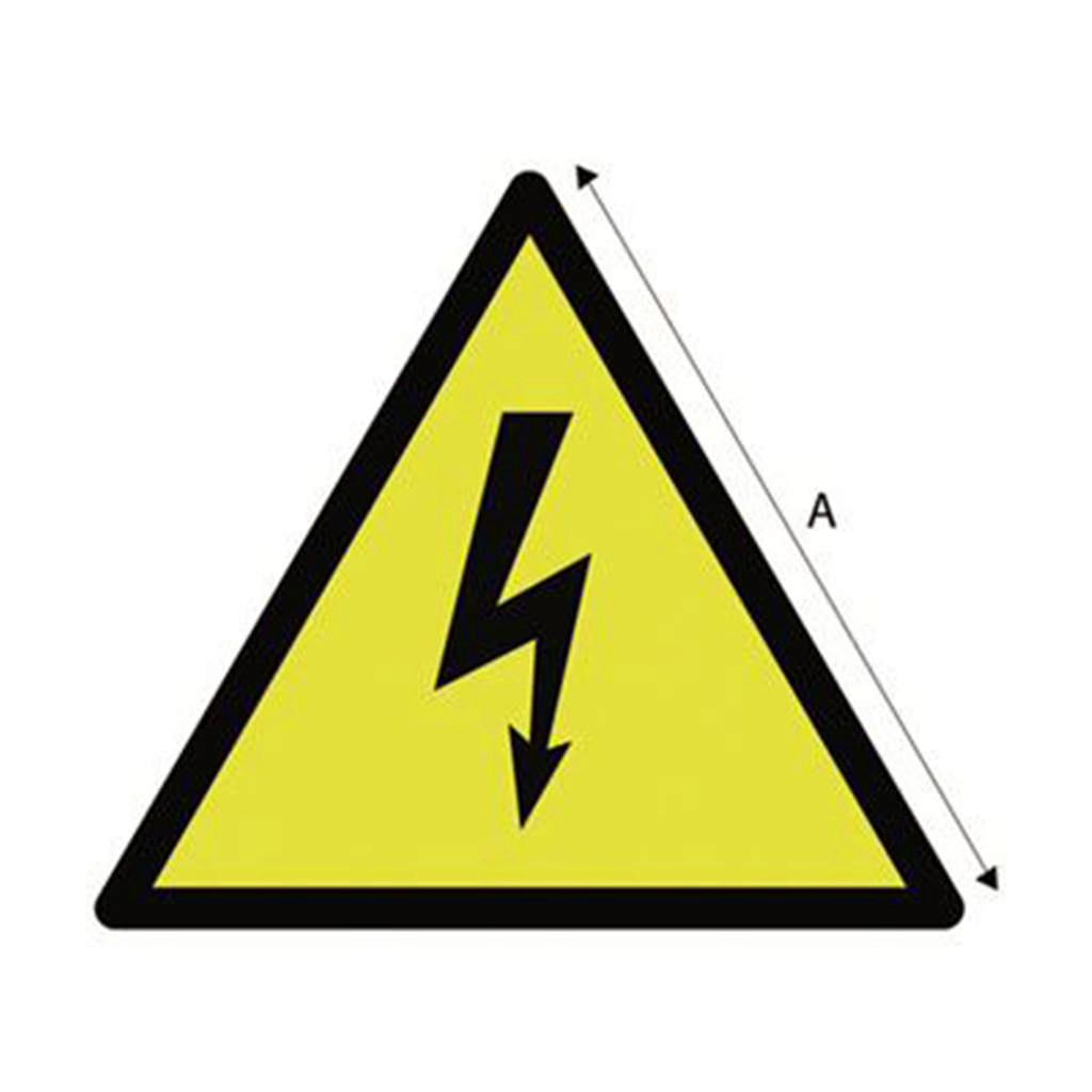 Waarschuwingsdriehoek met bliksemsymbool zelfklever