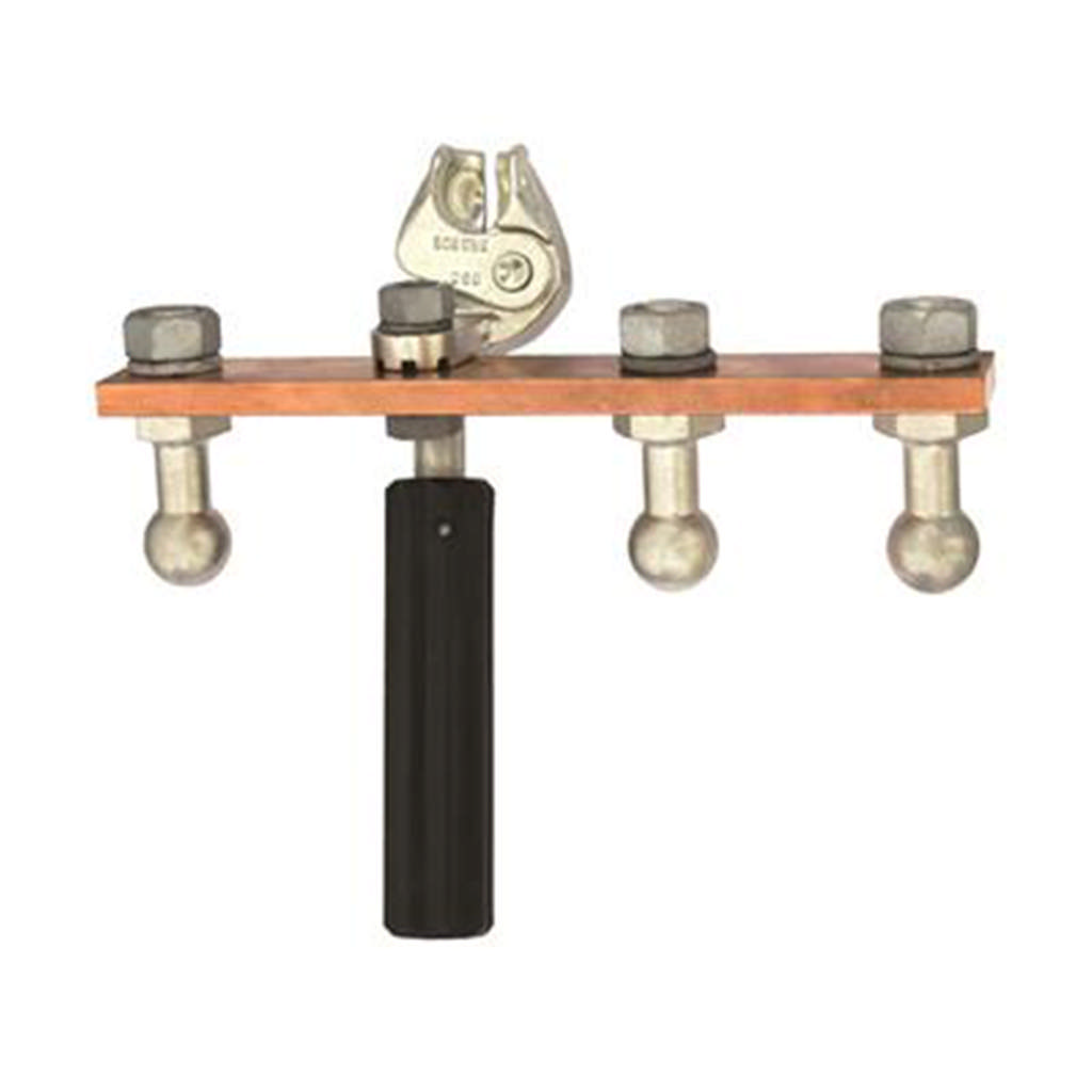 Aardingsrail met drie kogelbouten Ø 25 mm