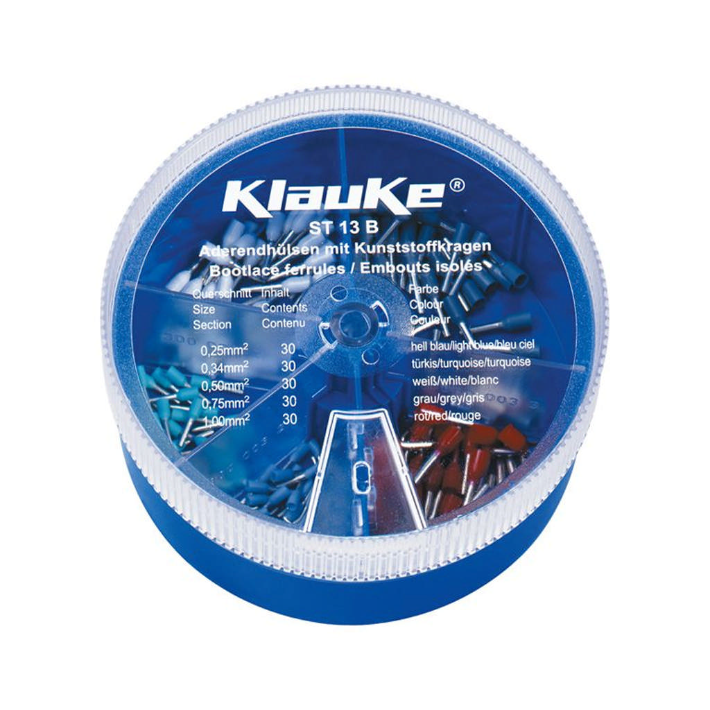 ST13B - Doos met geïsoleerde hulzen 0.25 - 1mm², DIN 46228, Duitse kleurencode