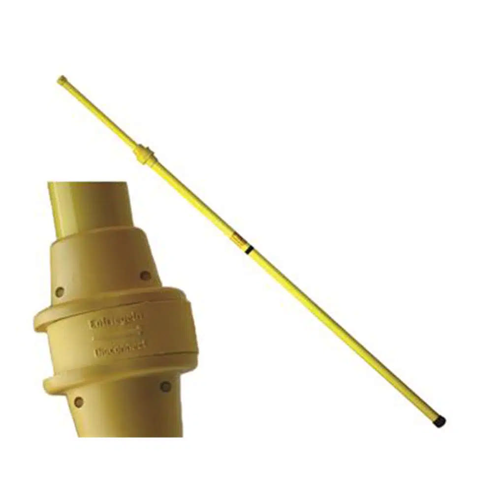 Tweedelige telescopische aardingsstok met vergrendelingsverbinding