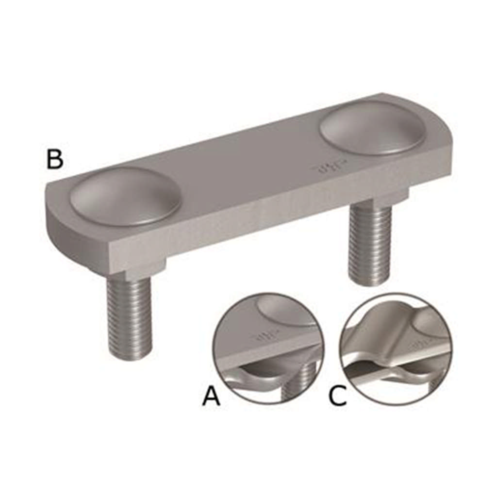 Kruisverbinder diagonaal koper