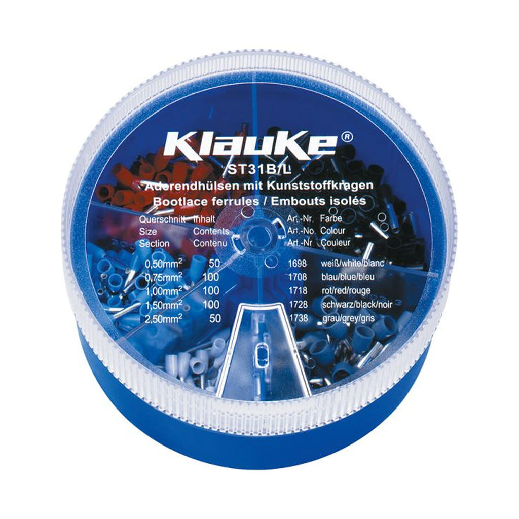 ST31B - Doos met geïsoleerde hulzen 0.5 - 2.5mm², DIN 46228, Franse kleurencode