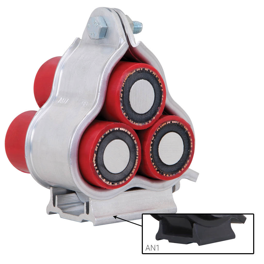 ALPHA Aluminium kabelbeugels met polymeer voetstuk