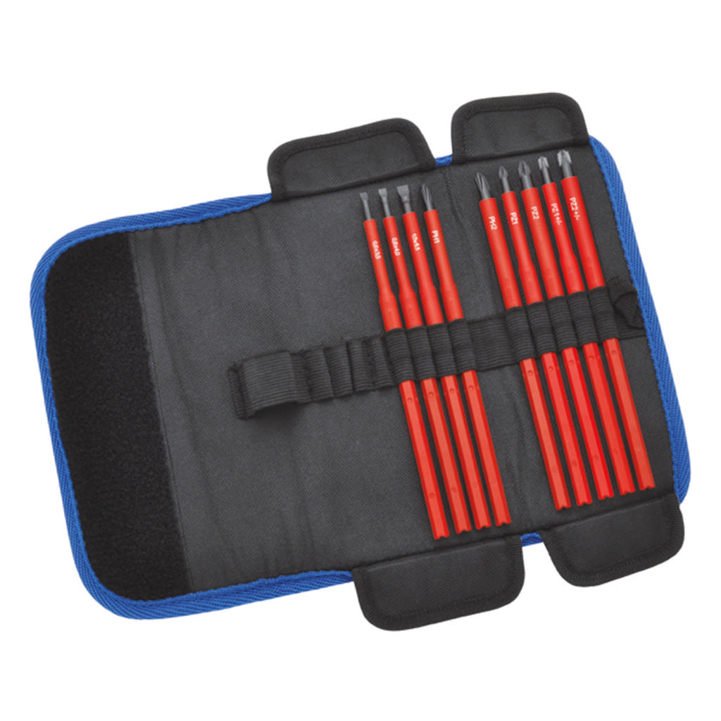 Gereedschapstas met VDE-wisselklingen, 9-delig